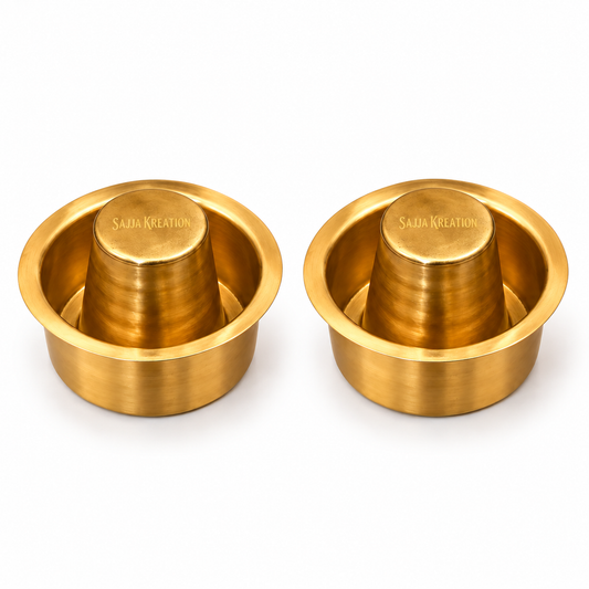 Brass Dabara Set of 2 – South Indian Coffee & Tea Tumbler Set