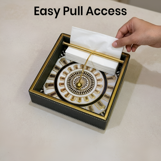 Royal Heritage Premium Tissue Holder with Metal Detailing - Style 8