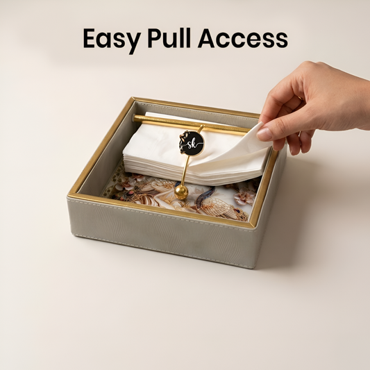 Royal Heritage Premium Tissue Holder with Metal Detailing - Style 6