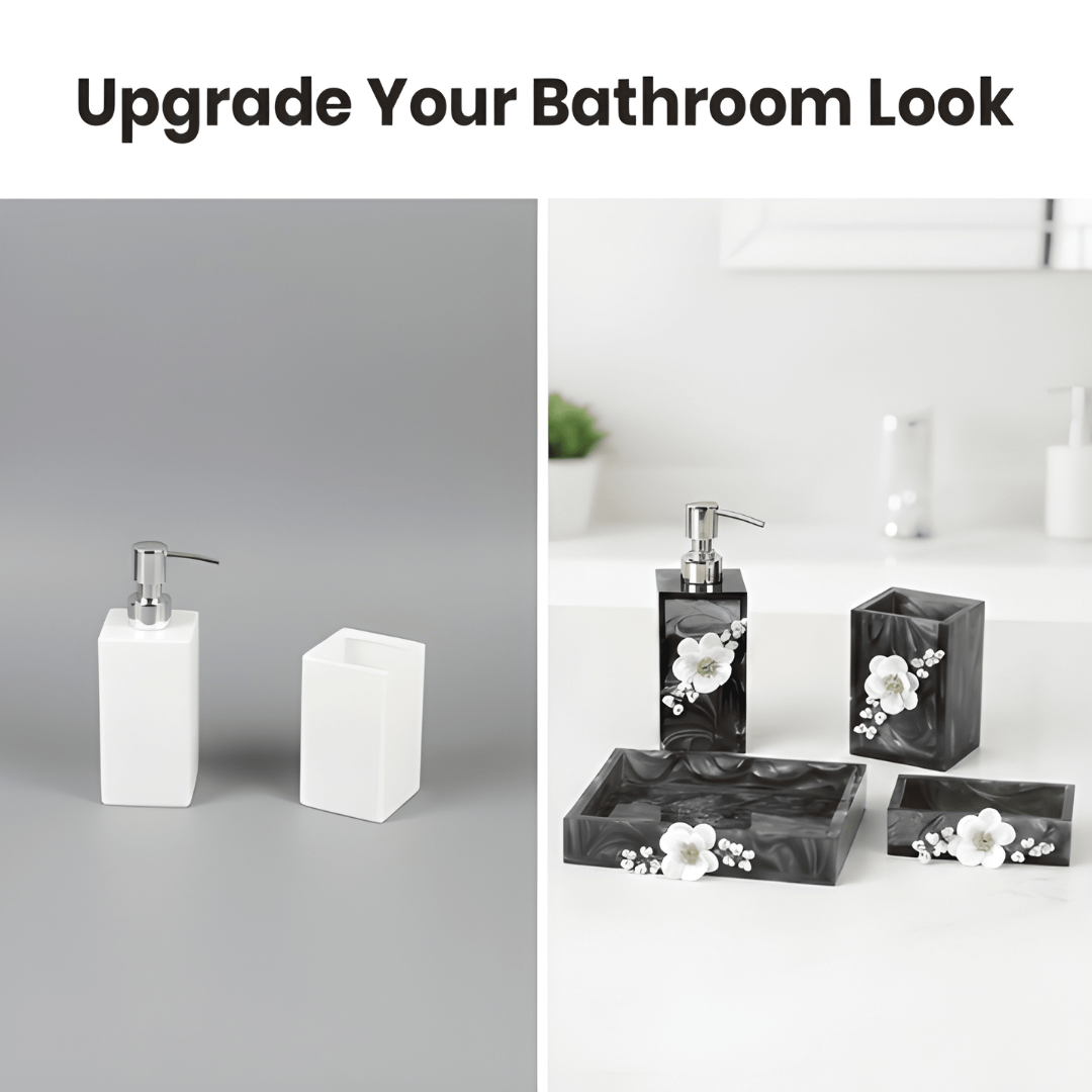 Ink Pattern Bathroom Three-piece Set Resin Bathroom Set
