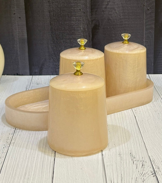 Resin 3 Jar Long Shape Dry Fruit Organiser