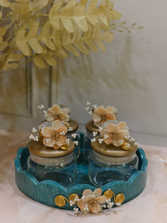 The Peral Bloom Glass Jar Set
