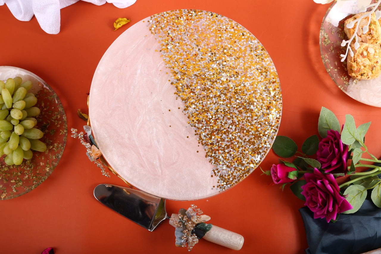 Premium Resin Cake Stand With Spatula