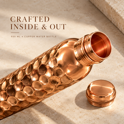 Hammered Copper Water Bottle – 950 ml