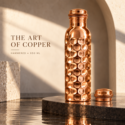 Hammered Copper Water Bottle – 950 ml