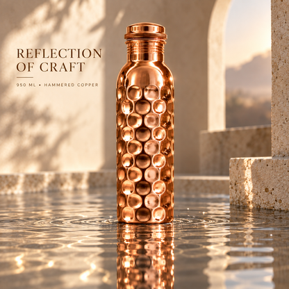 Hammered Copper Water Bottle – 950 ml