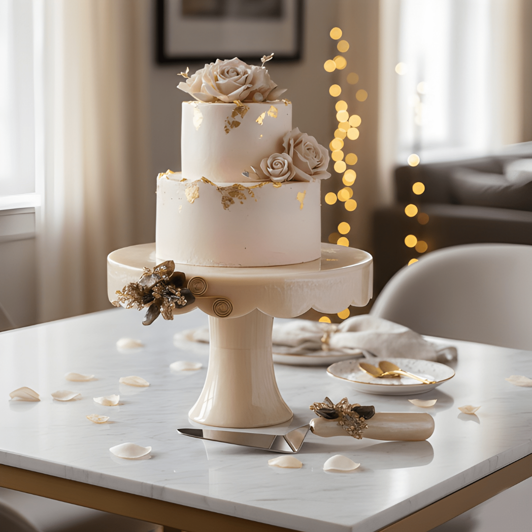 Resin Cake stand with Spatula