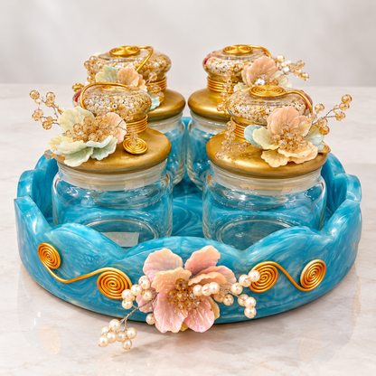 The Peral Bloom Glass Jar Set