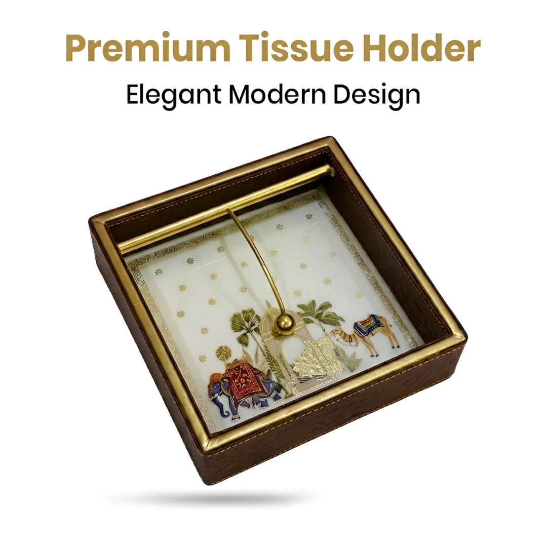 Royal Heritage Premium Tissue Holder with Metal Detailing - Style 2