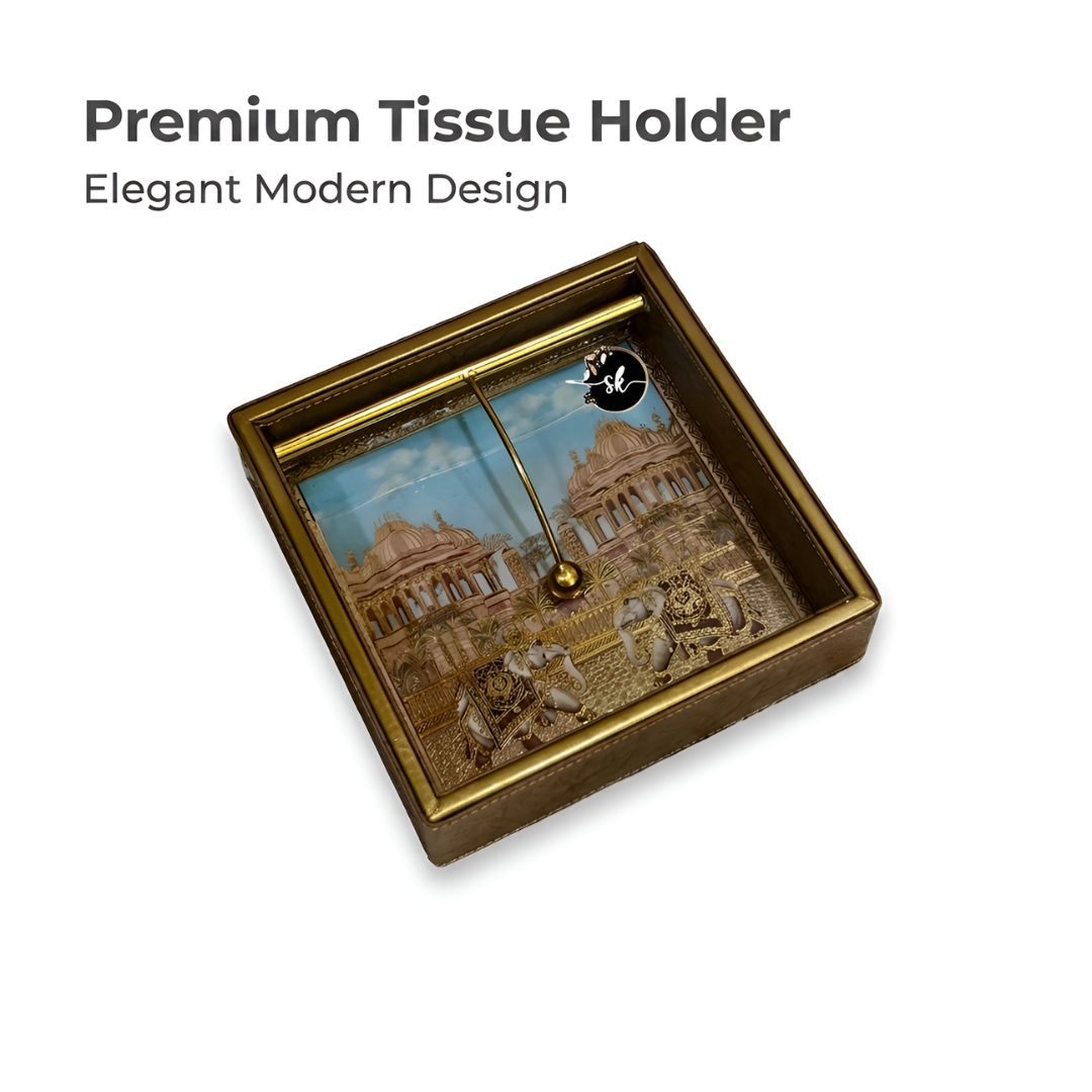 Royal Heritage Premium Tissue Holder with Metal Detailing - Style 5