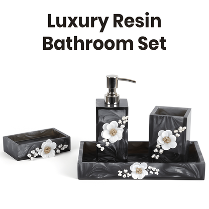 Ink Pattern Bathroom Three-piece Set Resin Bathroom Set