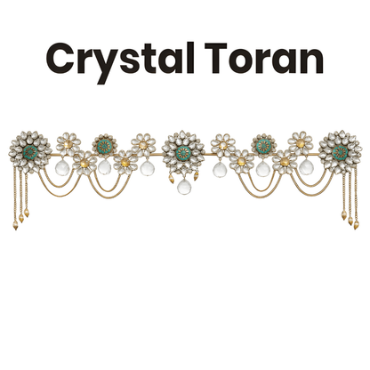 Handcrafted Metal Crystal Toran – Elegant Auspicious Door Decor