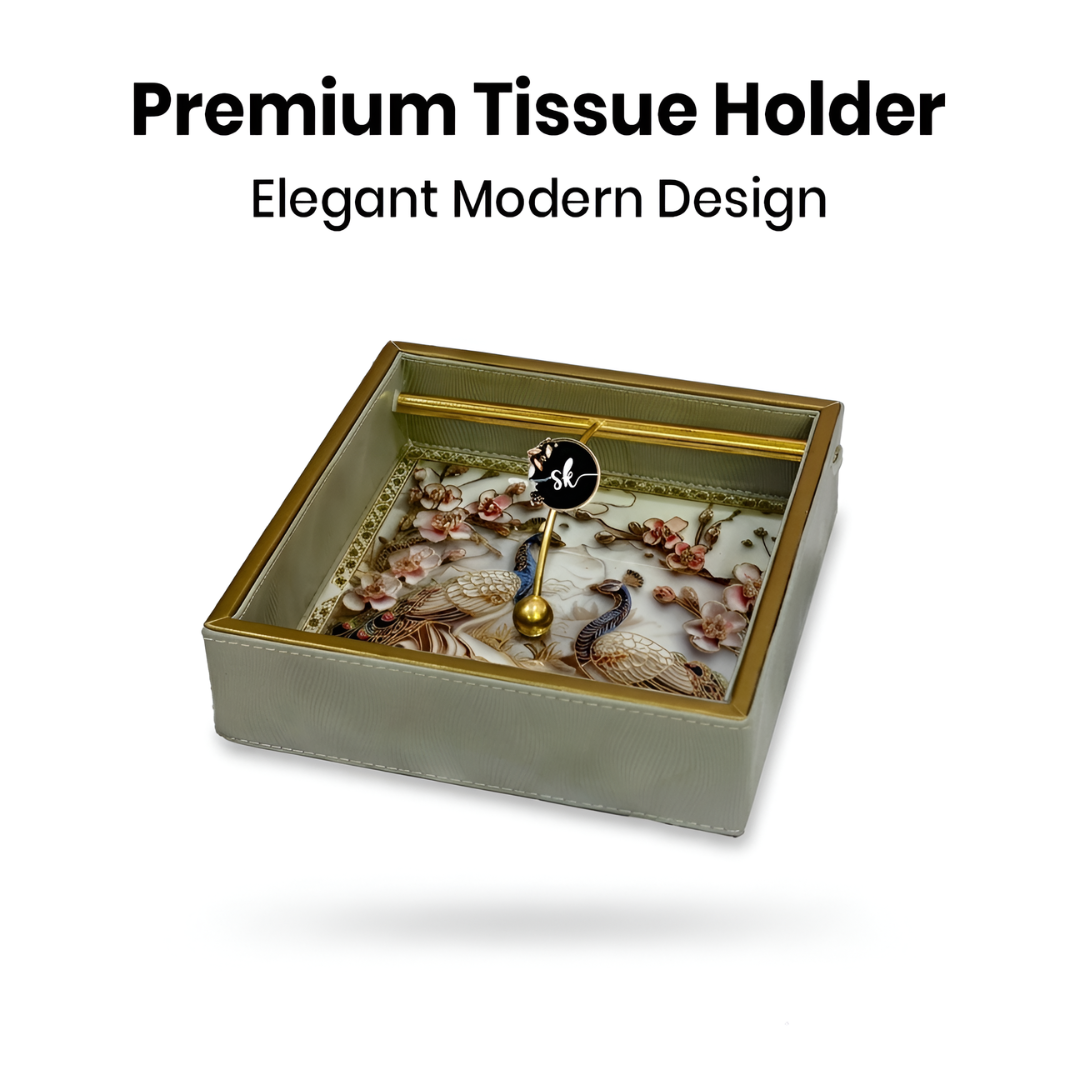 Royal Heritage Premium Tissue Holder with Metal Detailing - Style 6