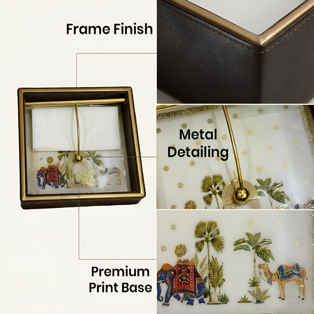 Royal Heritage Premium Tissue Holder with Metal Detailing - Style 2