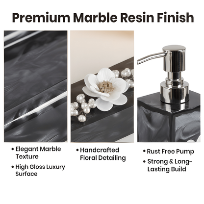 Ink Pattern Bathroom Three-piece Set Resin Bathroom Set
