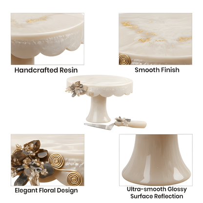 Resin Cake stand with Spatula
