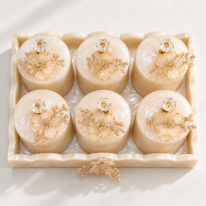 Resin Multipurpose Organizer Set of 6 Jars with Decorative Tray | Dry Fruit Storage & Home Organizer