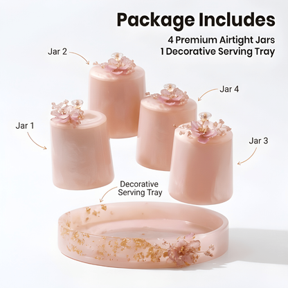 Premium Airtight Serving Container Set – 4 Jars | Style 1