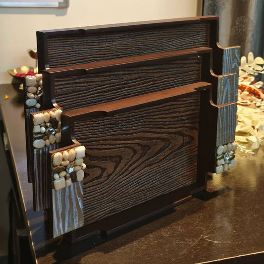 Wooden Serving Tray Set