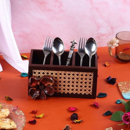 Wicker Floral Utensil Holder