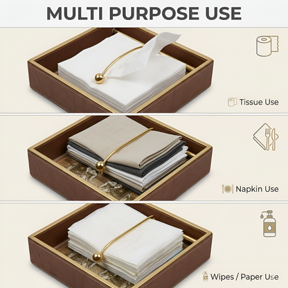 Royal Heritage Premium Tissue Holder with Metal Detailing - Style 10