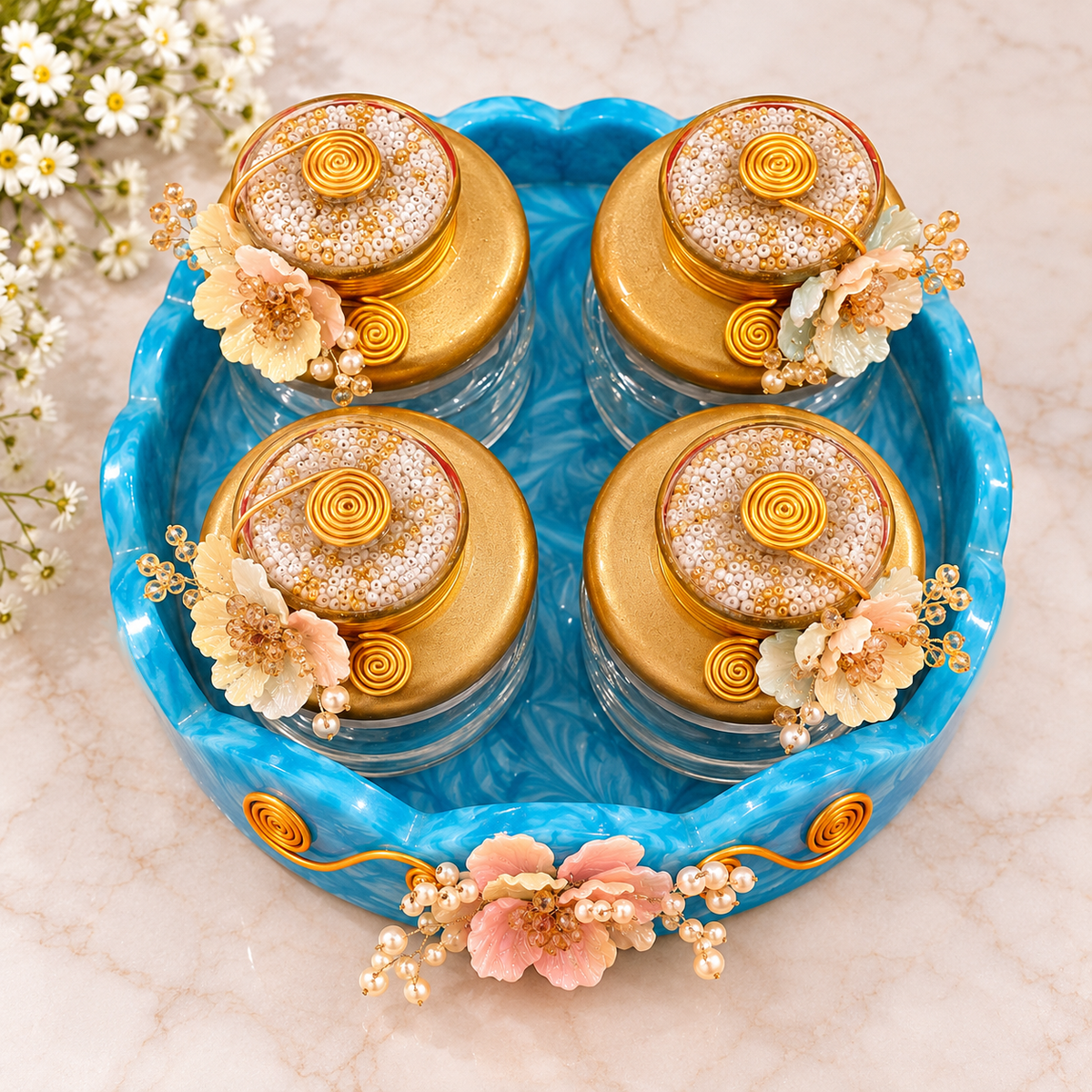 The Peral Bloom Glass Jar Set