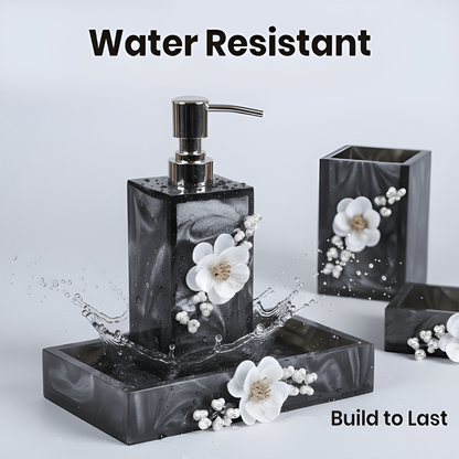 Ink Pattern Bathroom Three-piece Set Resin Bathroom Set