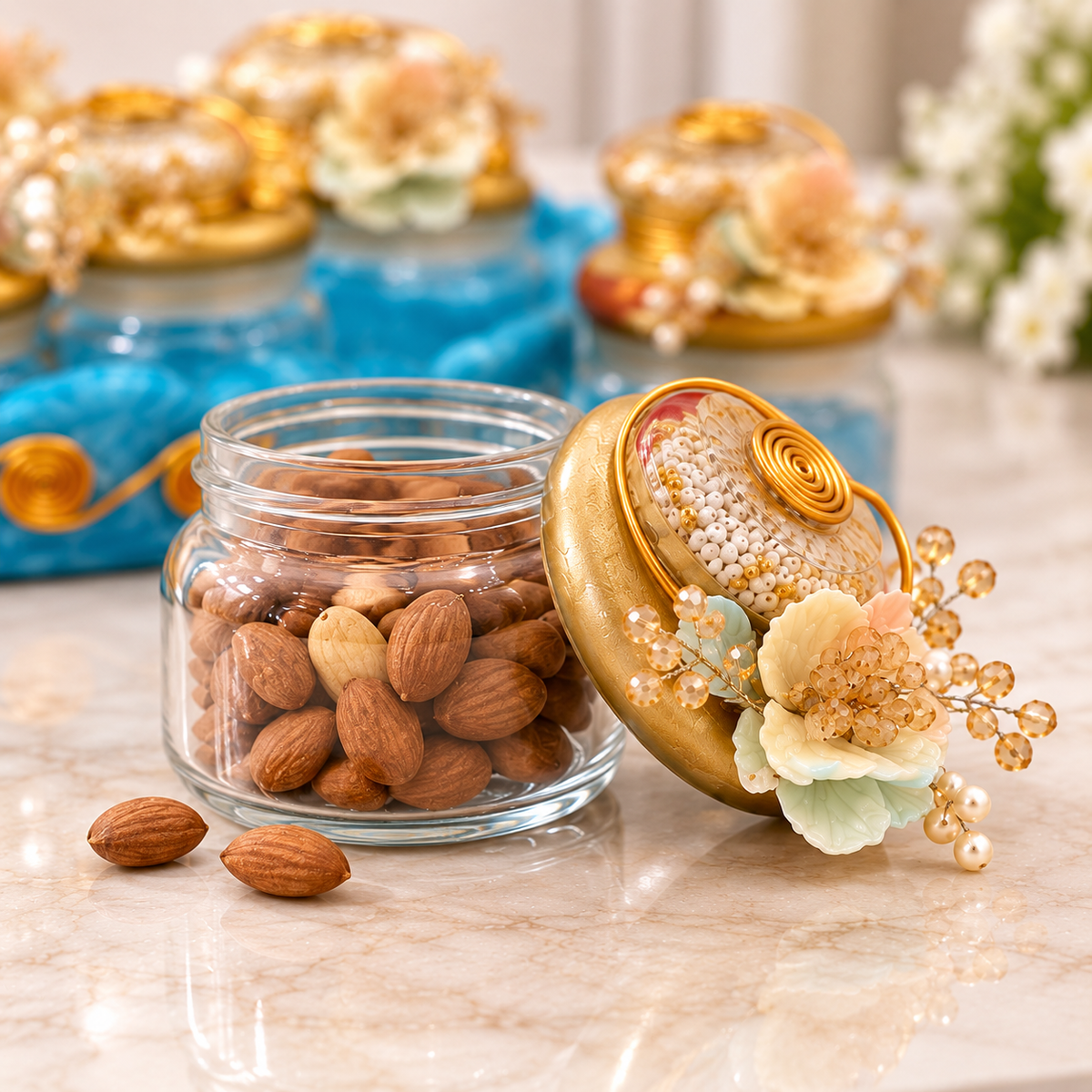The Peral Bloom Glass Jar Set