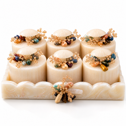 Handcrafted Resin Dry Fruit & Multipurpose Organiser Set with 6 Lidded Containers