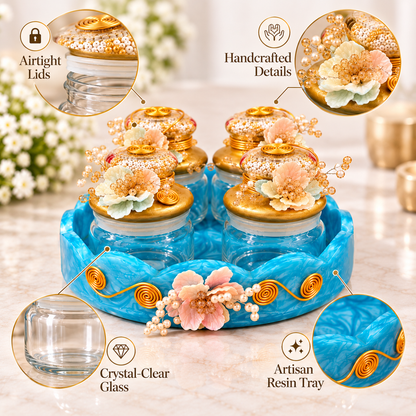 The Peral Bloom Glass Jar Set