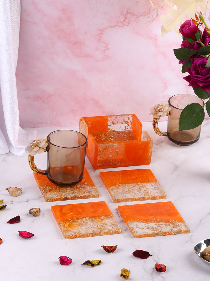 Orange Sparkle Delight Coasters