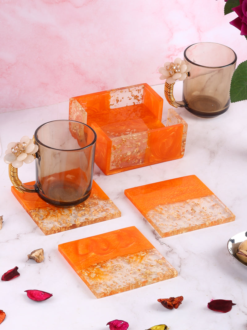 Orange Sparkle Delight Coasters