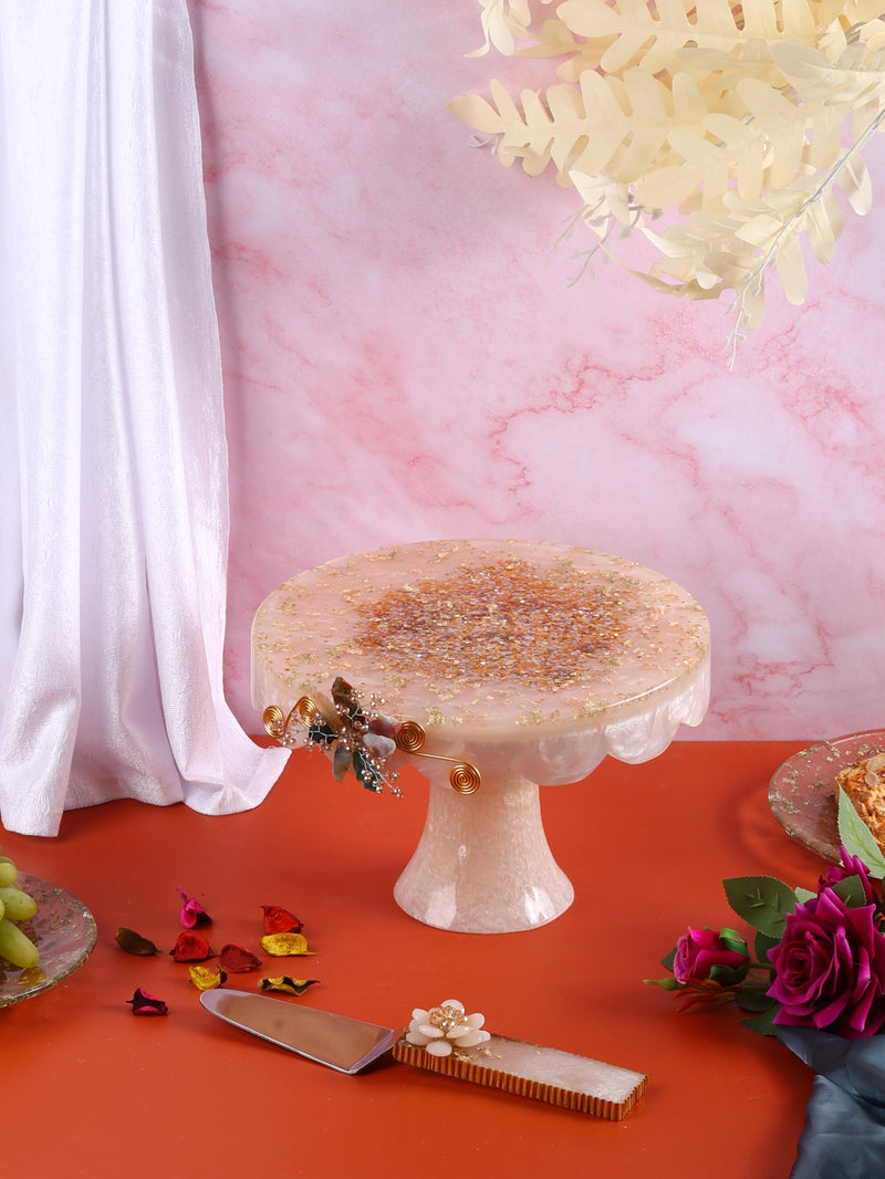 Resin Cake Stand with Spatula