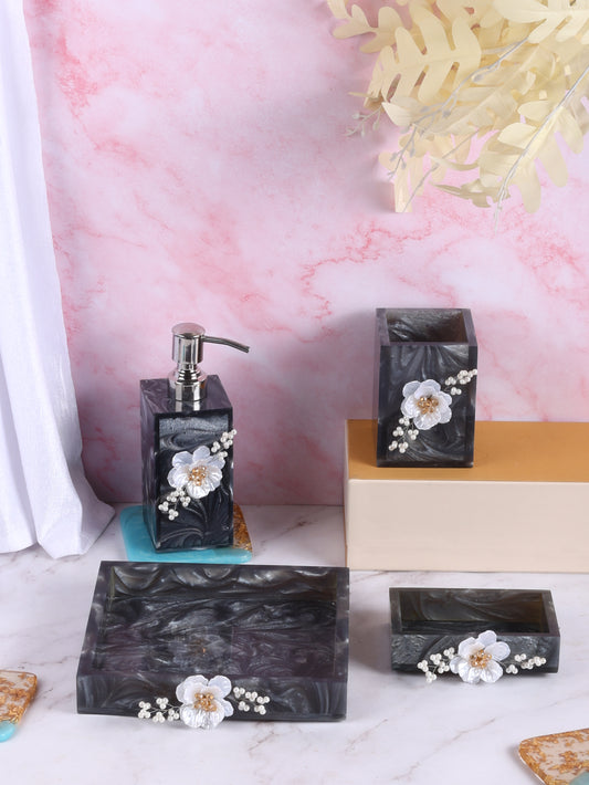Ink Pattern Bathroom Three-piece Set Resin Bathroom Set