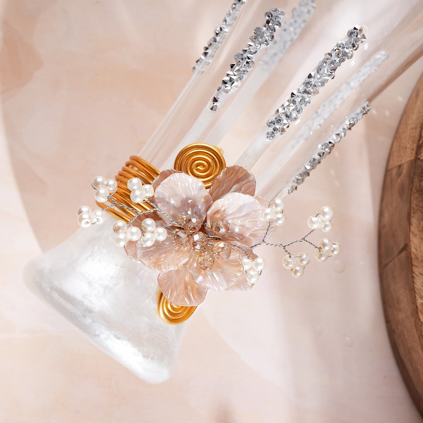 Handcrafted With Resin & Crystals Soft Drinks Glasses Set of 6