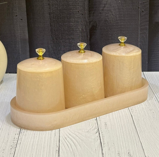 Resin 3 Jar Long Shape Dry Fruit Organiser