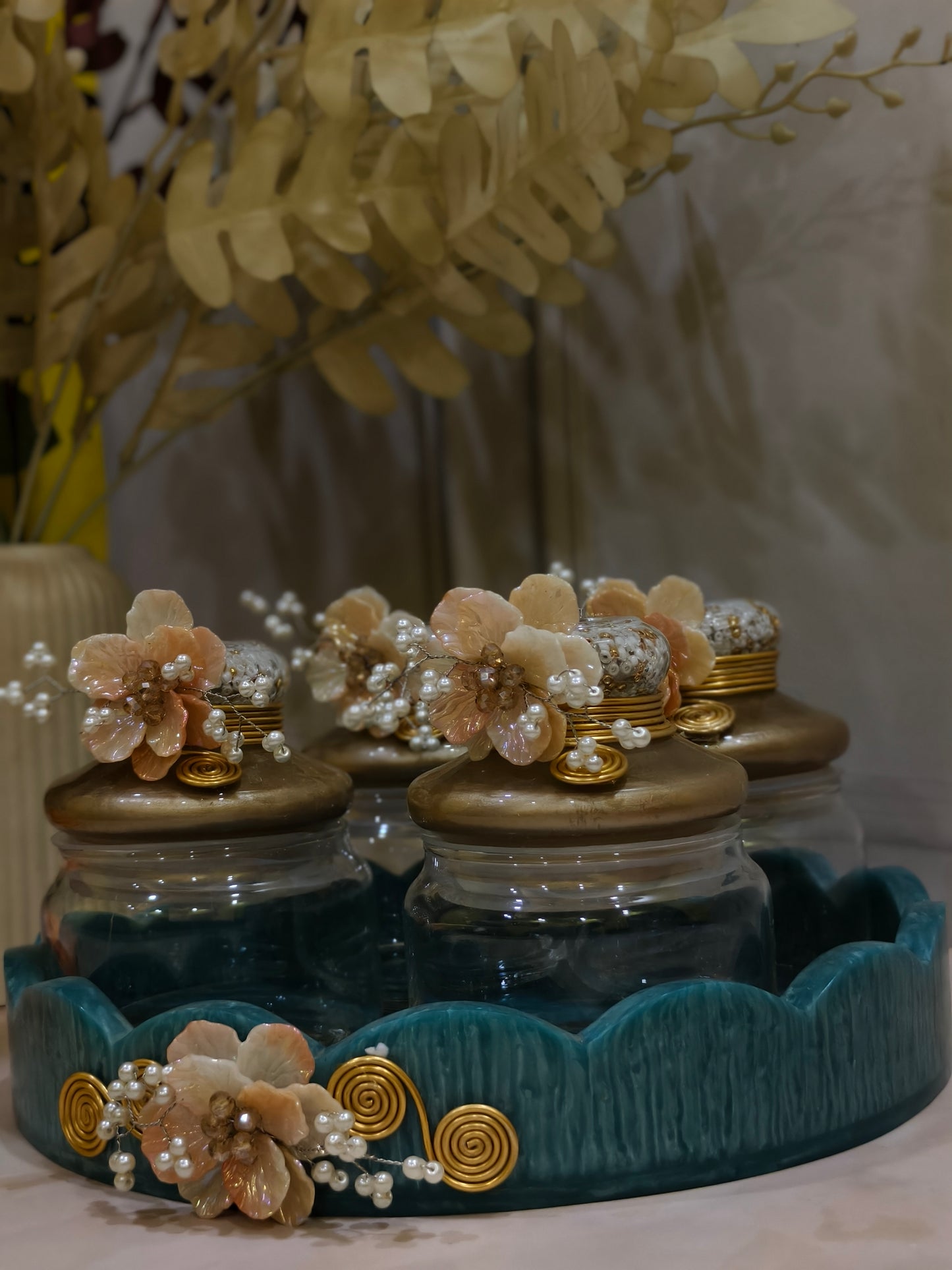 The Peral Bloom Glass Jar Set