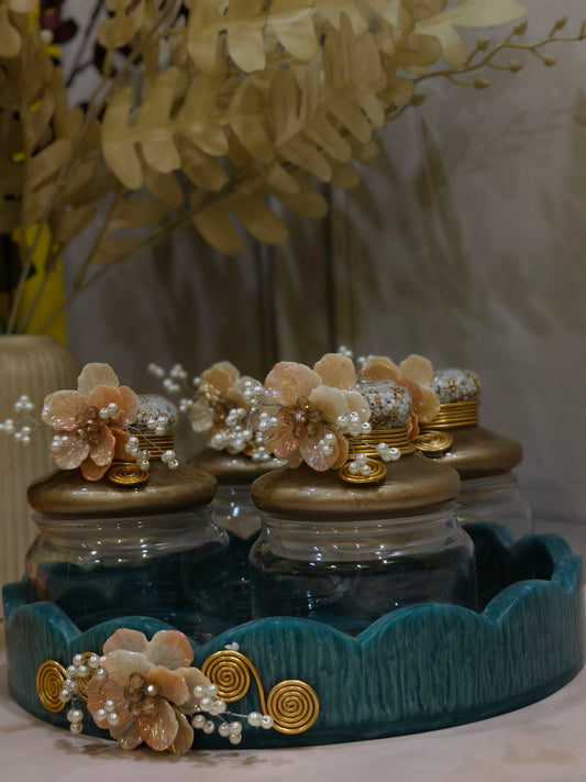 The Peral Bloom Glass Jar Set