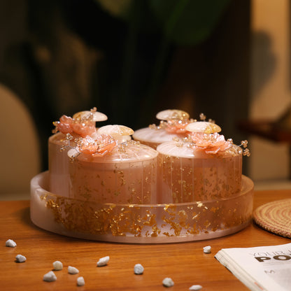 Resin Airtight 4 Jar Organiser with Handmade Motifs