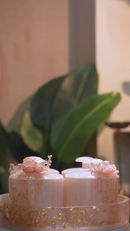 Resin Airtight 4 Jar Organiser with Handmade Motifs