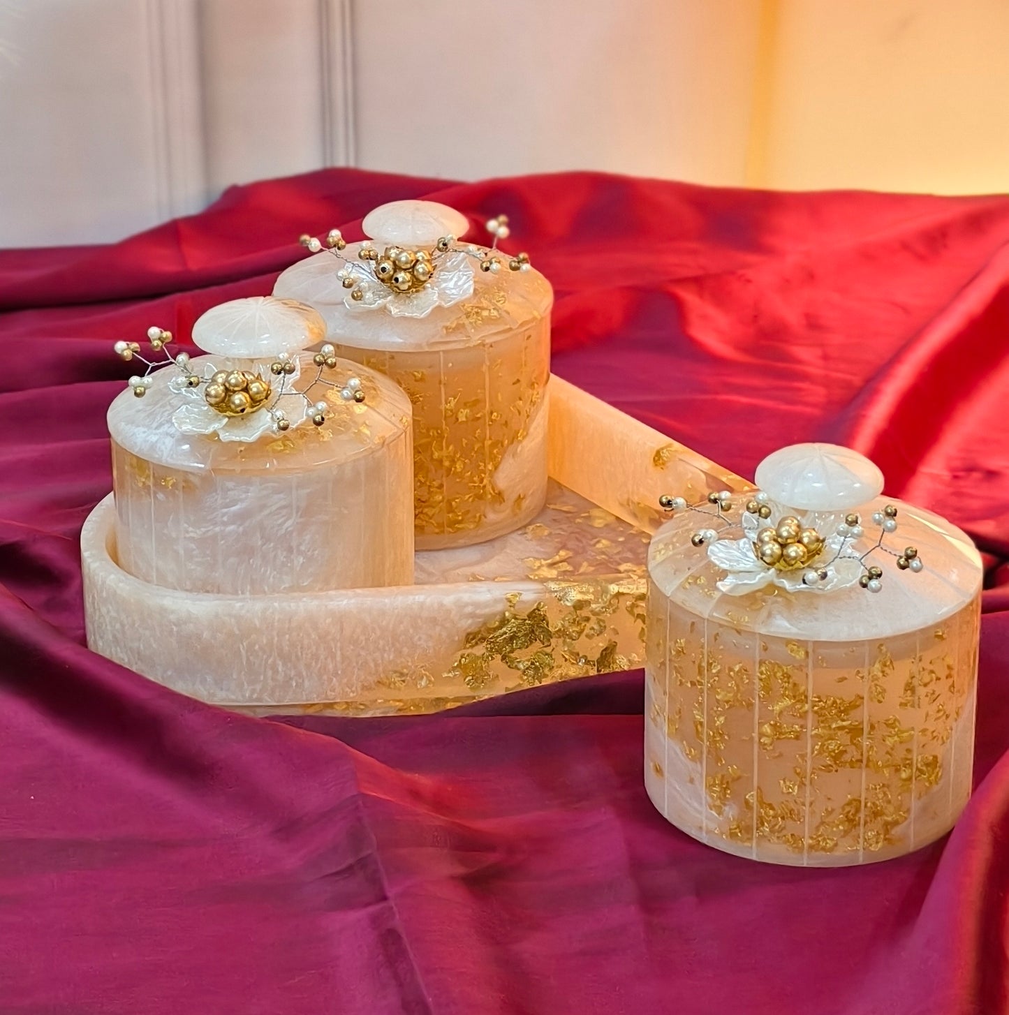 Jar Organiser - 3 Airtight Containers With Tray