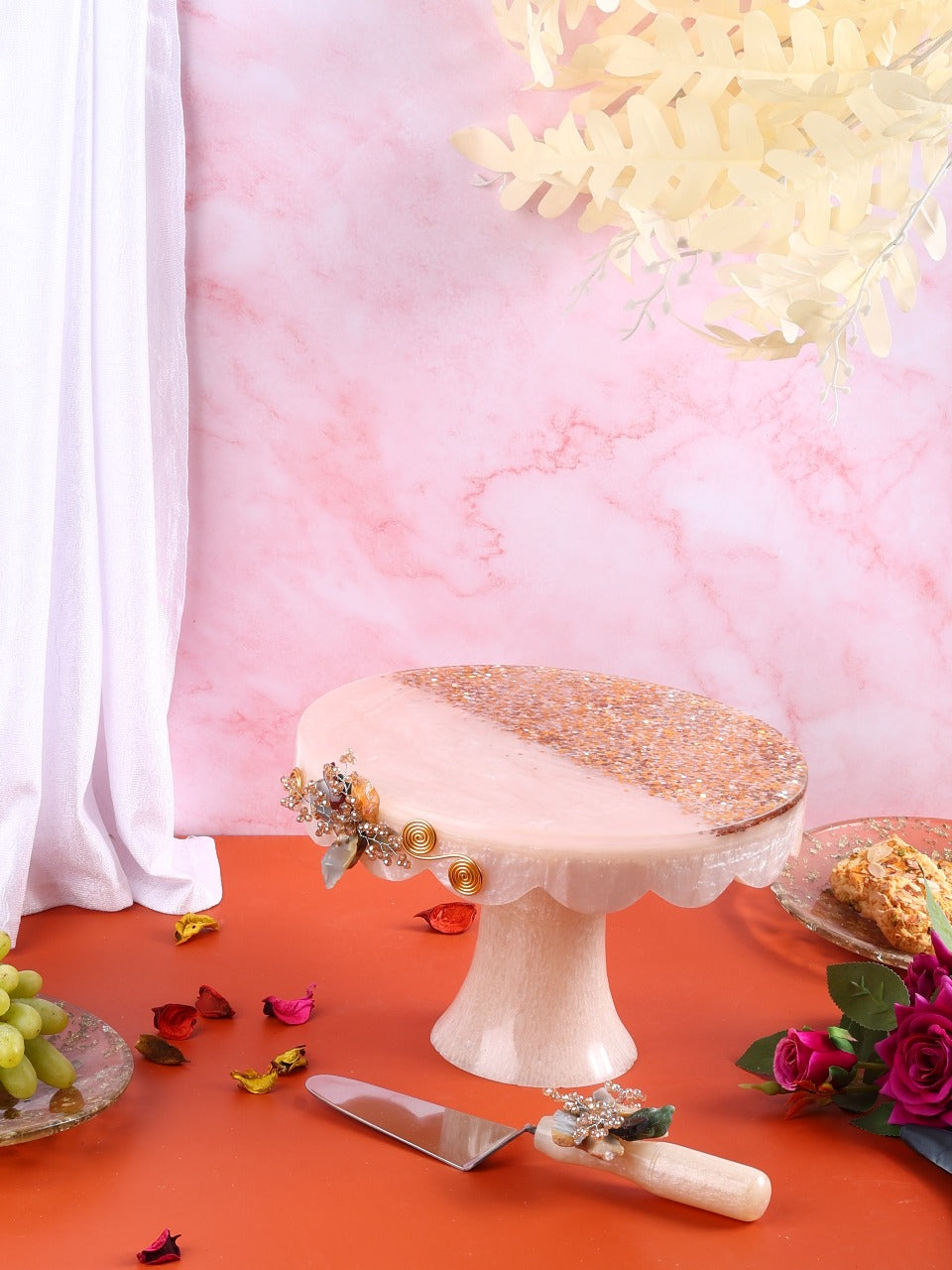 Premium Resin Cake Stand With Spatula