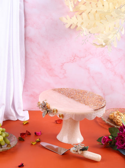 Premium Resin Cake Stand With Spatula