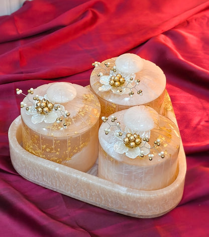 Jar Organiser - 3 Airtight Containers With Tray