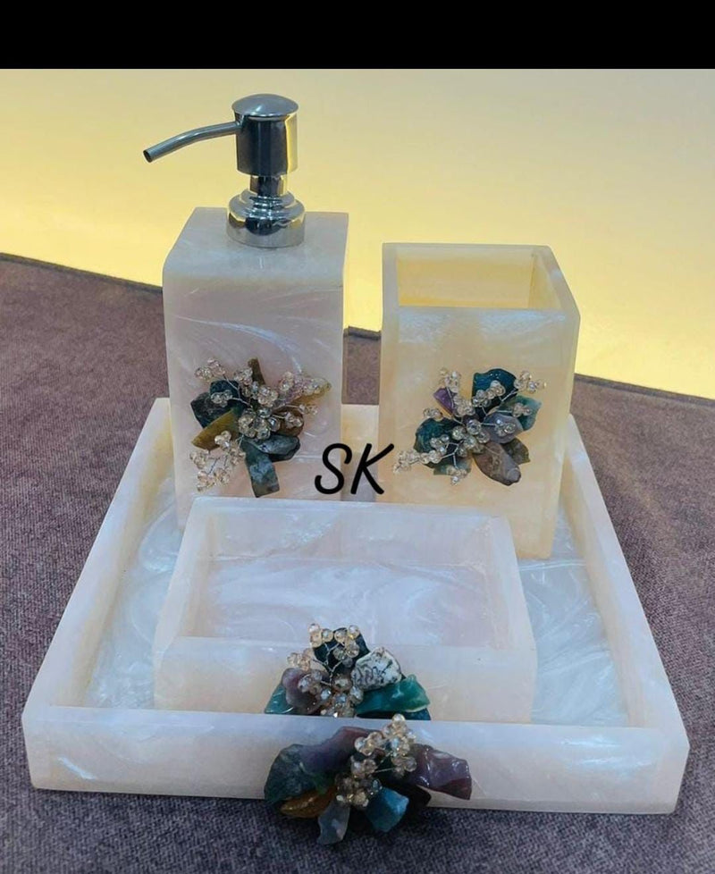 Ink Pattern Bathroom Three-piece Set Resin Bathroom Set