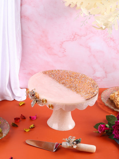 Premium Resin Cake Stand With Spatula